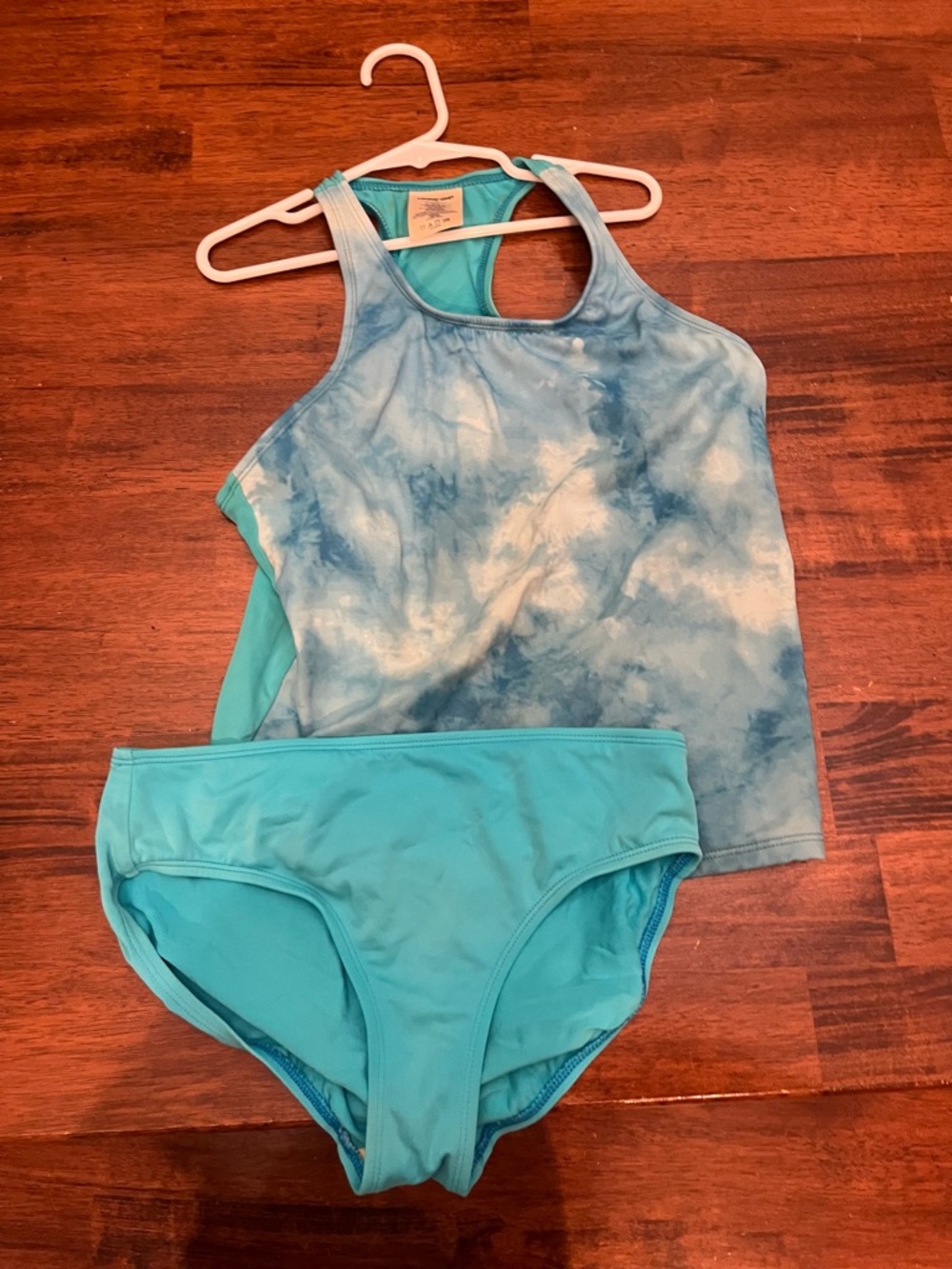 Lands' End Girls Blue Tie-Dye Tankini Set
